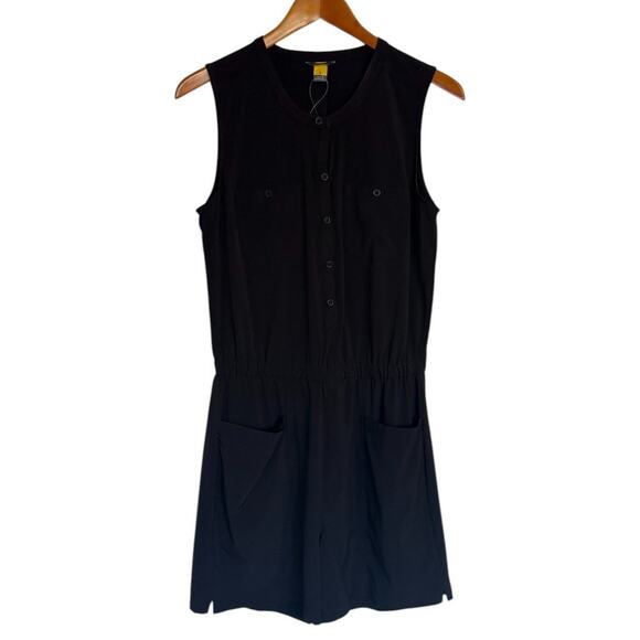 Eddie Bauer Romper Women Small Black Gorpcore Hiking‎ Outdoor Fishing Summer - Picture 1 of 7